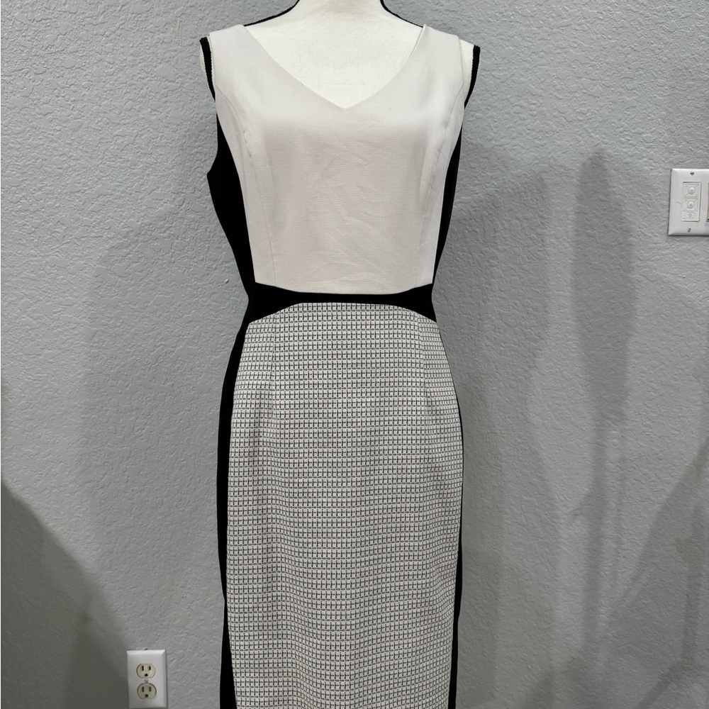 White House Black Market Monochrome Midi Dress